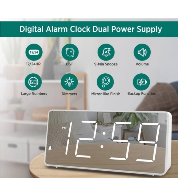 Peakeep Digital Clock, Alarm Clock Battery Backup Powered for Bedrooms – No BOX - Picture 4 of 4